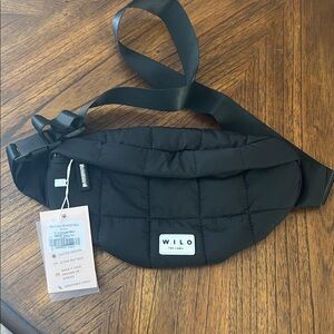 Wilo Black Quilted Waist Bag